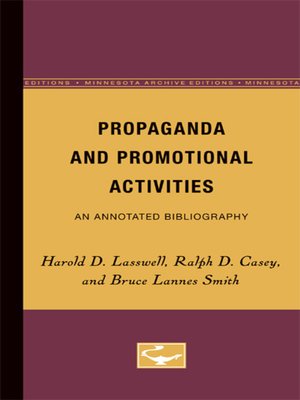cover image of Propaganda and Promotional Activities